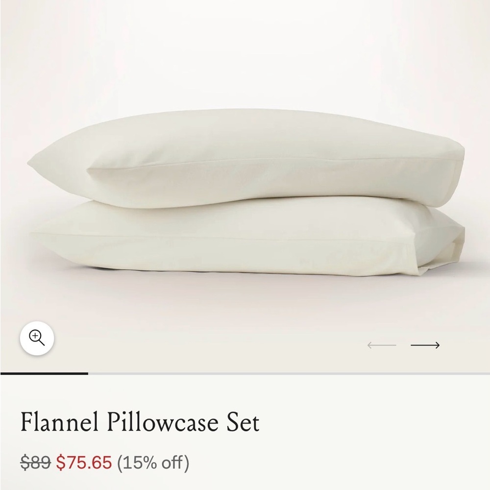 Boll & Branch Cream Flannel Pillowcase Set